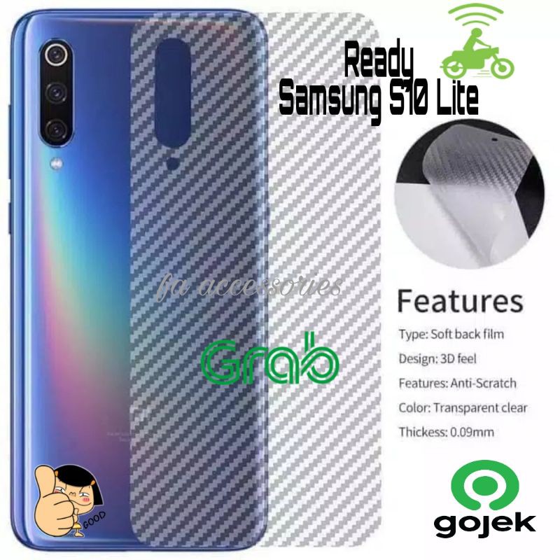 Skin Carbon samsung S10lite lite antigores belakang Skin carbon