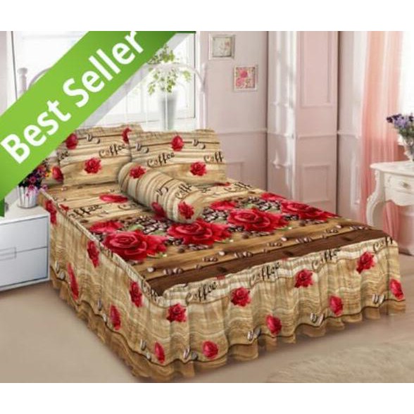7H1D Sprei Rumbai/ Sprei Kintakun/ Sprei Rumbai Mewah 180X200 B2 King Brown Kh7Z