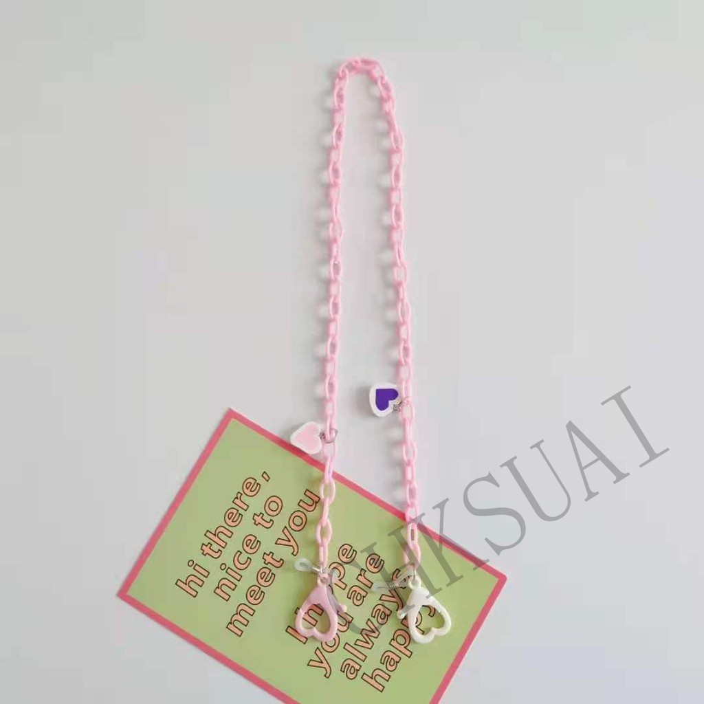 Creative Candy Color Acrylic Love Necklace Glasses Mask Chain Lanyard