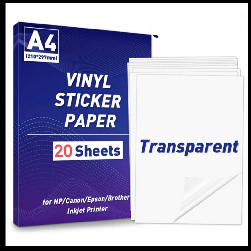 

A4 Stiker Vinyl Transparan & Glossy InkJet