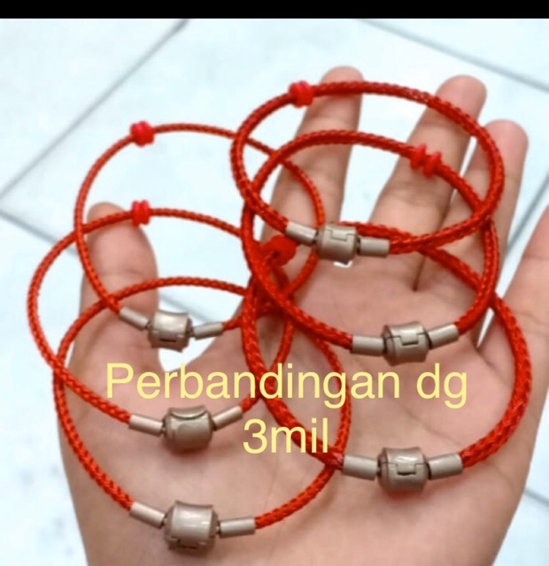 Gelang Tali Kawat Anti Air Waterproof Untuk Charm Liontin Mainan gelang atau Emas Hongkong 2.5mili