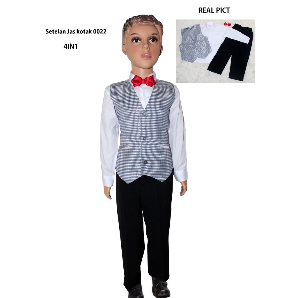 JA001-  Setelan Jas Rompi Anak 2-8 Tahun BISA PILIH SIZE / Baju Pesta Anak Laki Formal