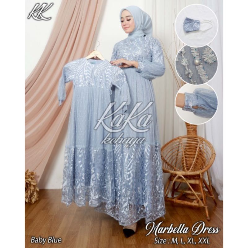 Couple gamis anak dan ibu//gamis marbella couple//gamis anak dan ibu//couple kebaya//couple gamis modern