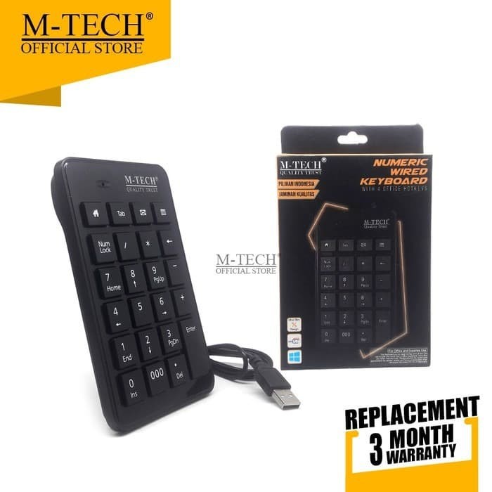 Keyboard numeric m-tech wired usb - Keypad numerik pad nomor angka