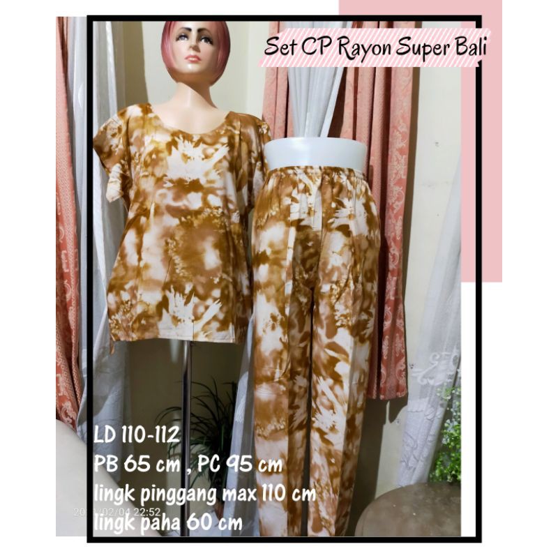 Set celana panjang Rayon Super