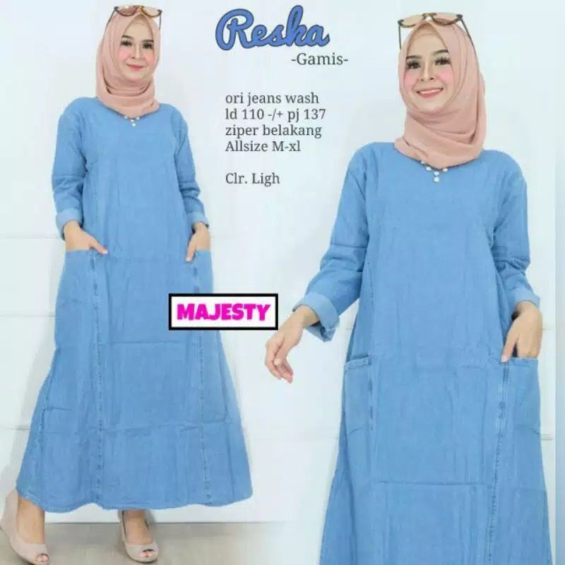 GAMIS JEANS BEST QUALITY // DRESS JEANS TERBARU // GAMIS SYARI KEKINIAN