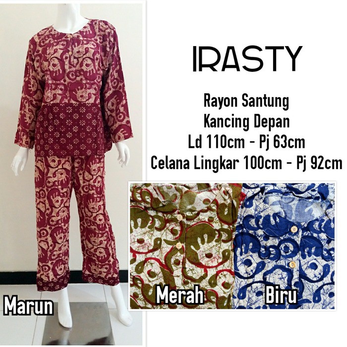 PROMO Setelan Celana Panjang Lengan Panjang Babydoll Batik PALING MURAH