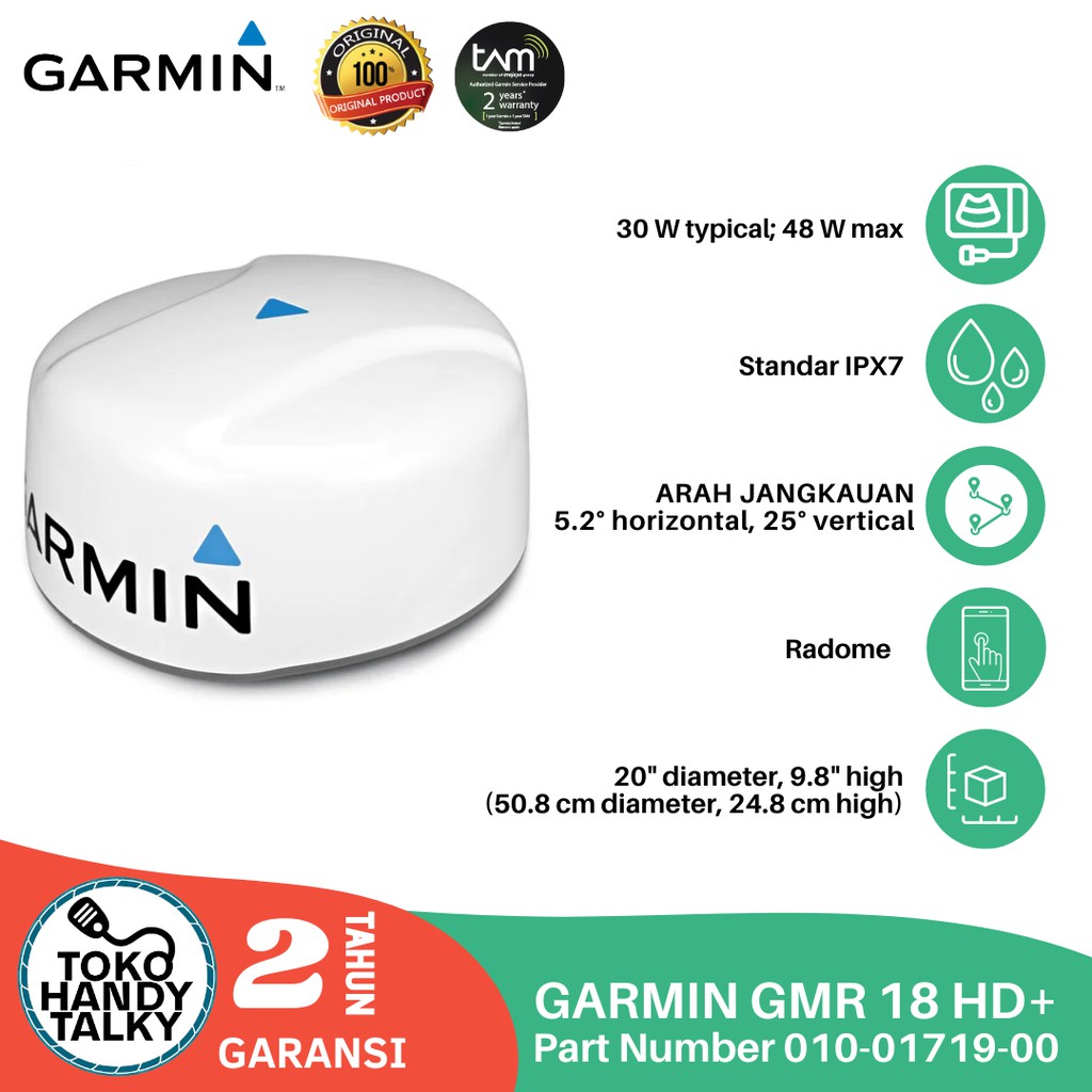 GARMIN GMR 18HD PLUS 010-01719-00 GPSMAP 2108Plus AQUAMAP 1052xs 1252xs NEW ORIGINAL GARANSI RESMI TAM