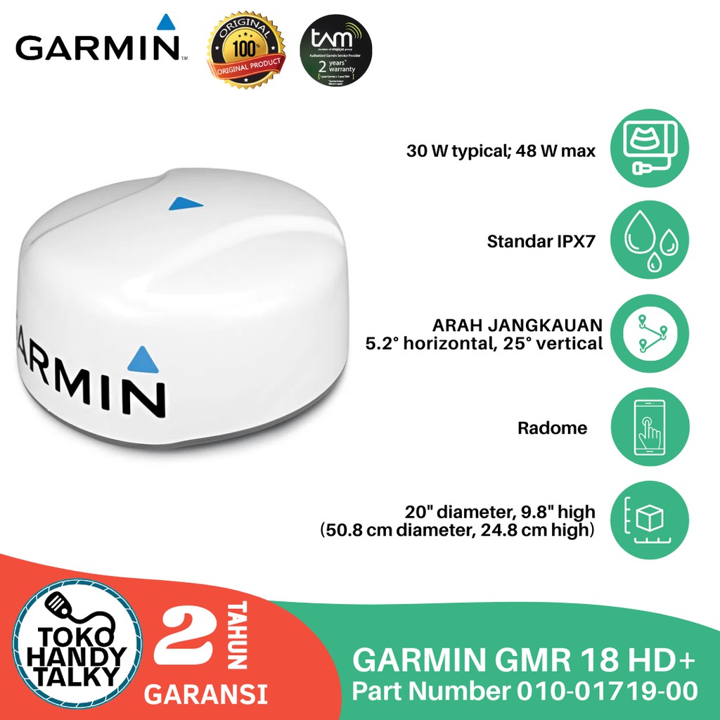 GARMIN GMR 18HD PLUS 010-01719-00 GPSMAP 2108Plus AQUAMAP 1052xs 1252xs NEW ORIGINAL GARANSI RESMI TAM