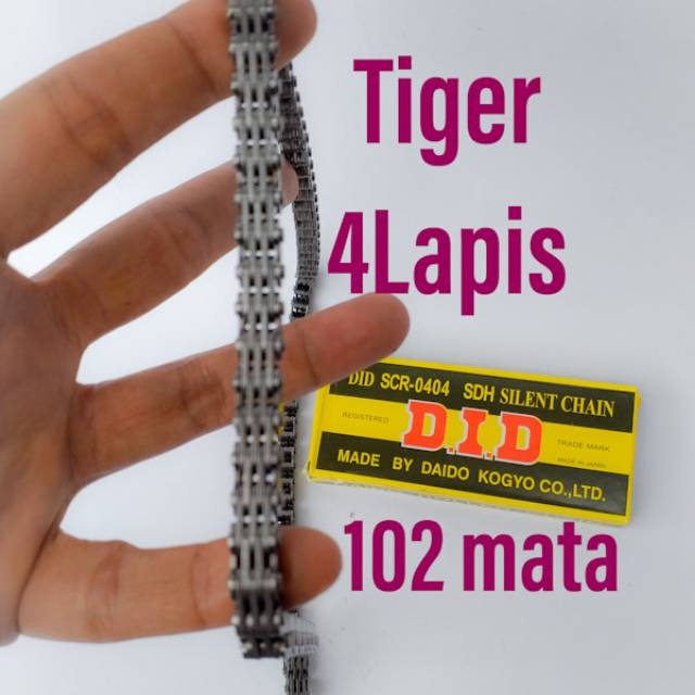 Rantai Keteng Tiger DID Kamprat Timing Tiger DID Tebal Empat Lapis 102 Mata