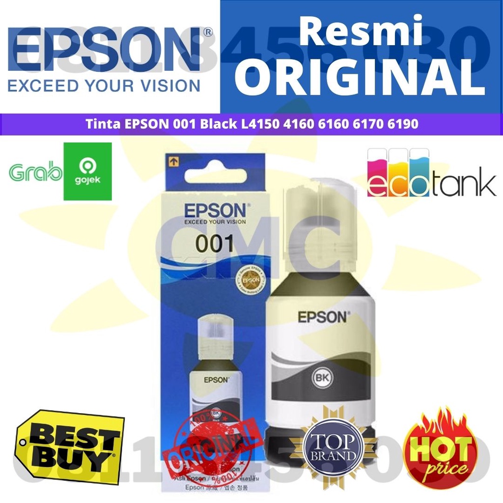 Tinta Printer Epson T001 Original for L4150 L6160 L6170 L6190