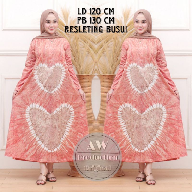 DRESS KAOS JUMBO LENGAN PANJANG BUMIL BUSUI RESLETING DEPAN KEKINIAN BATIK PEKALONGAN TERBARU TERMURAH