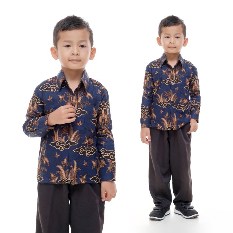 Kemeja Batik Pria Jumbo Big Size M L XL XXL XXXL XXXXL XXXXXL Kemeja Batik Jumbo Lengan Pendek Motif Ayam Navy  Berkualitas