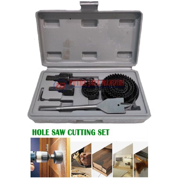 Hole Saw Set 13 pc /Gergaji pembolong kayu/ Mata Bor Hidroponik