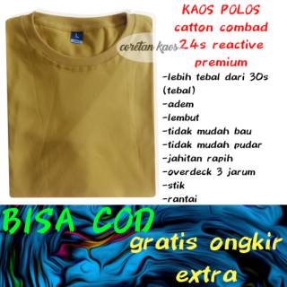 REAL PICT VIDIO KUNING  MUSTARD  KAOS  POLOS  TEBAL CATTON 