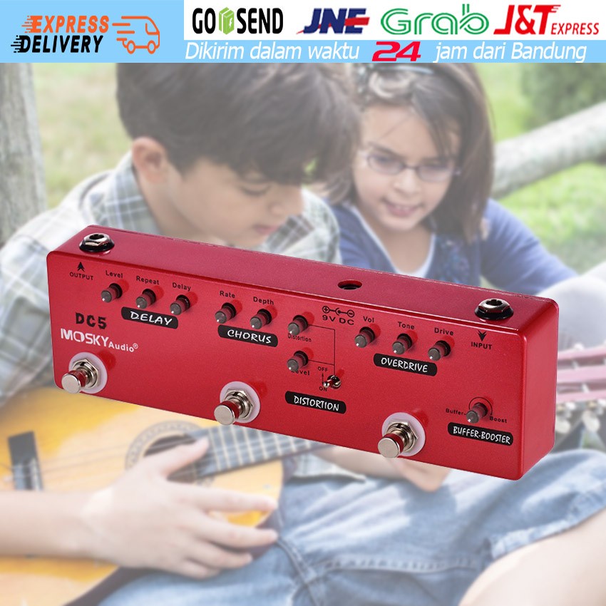 6 in 1 MOSKY Multi Efek Gitar Listrik Elektrik Dilengkapi Distorsi Distortion Delay Overdrive Guitar