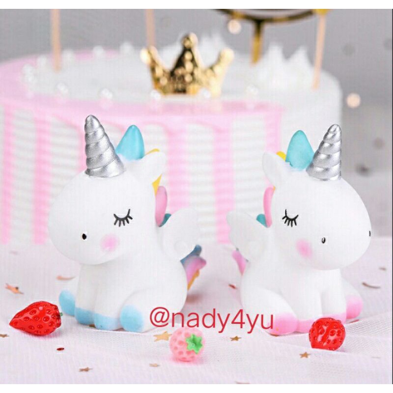 Topper unicorn kue tart / Hiasan kuda poni kue tart ulang tahun anak