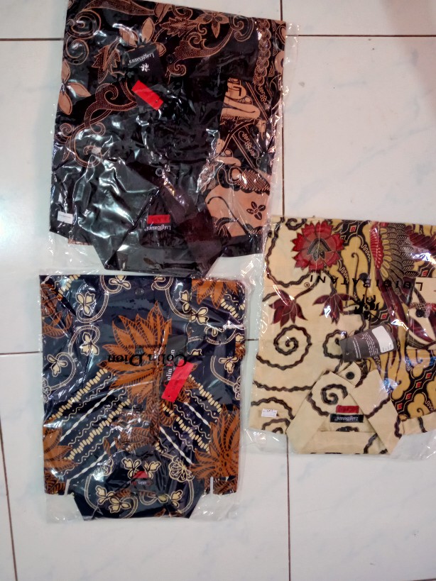 Kemeja Batik Pria Slim Fit Fashion Slimfit Lengan Panjang Pakaian Formal Lb 340