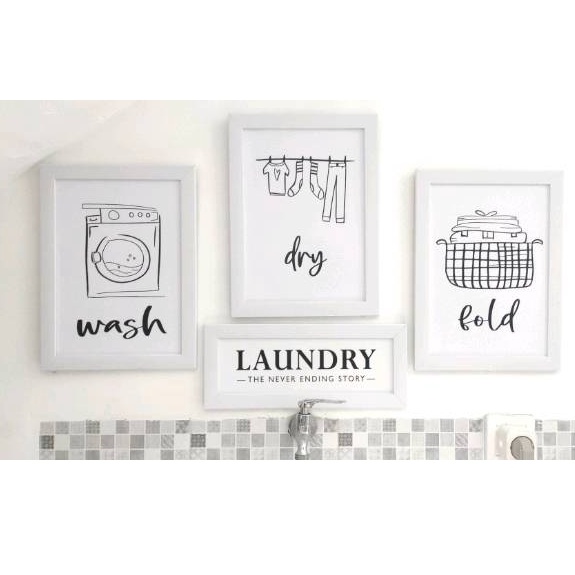 Laundry Room Wall Decor Tulisan Laundry Room -  Dekorasi Dinding Wash Dry Fold Minimalis