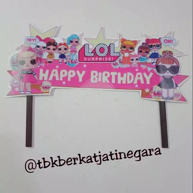 Banner Topper Tusuk hiasan ulangtahun frozen spiderman avengers hello kitty LOL little pony tayo