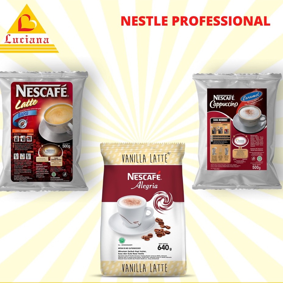 NESCAFE LATTE CAPUCCINO CARAMEL VANILA LATTE by Nestle Professional BUBUK MINUMAN ALA CAFE