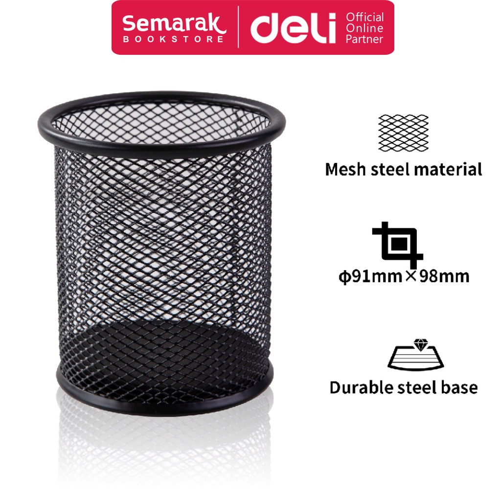

Deli 9172 Steel Pen Holder Tempat Alat Tulis Bundar - Hitam
