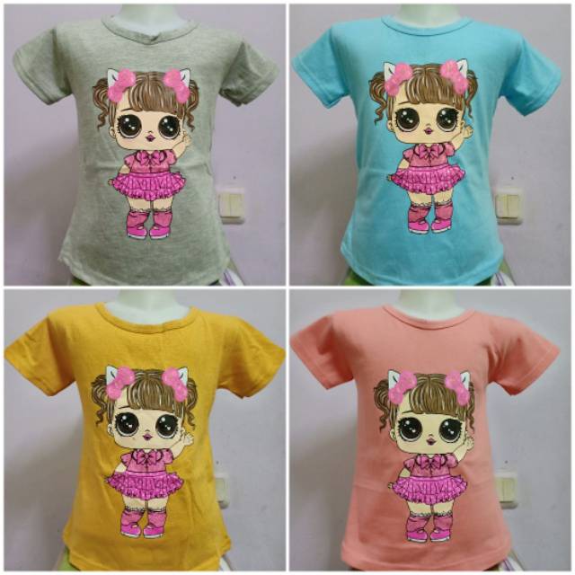 Kaos  Anak  Perempuan Karakter LOL  UNICORN DISNEY Motif 