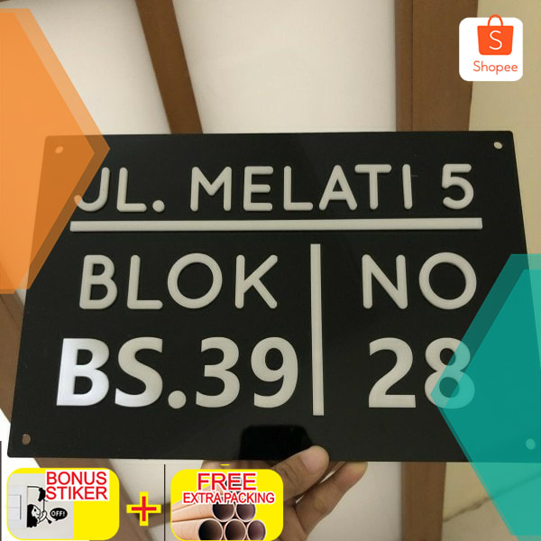

Nomor rumah akrilik 30x20 | Nomor akrilik timbul | Plang nomor rumah - Dasar putih Elegan