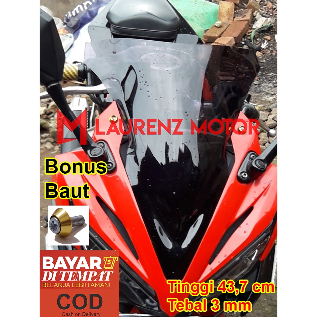 Visor Windshield Motor Honda CBR 150R New 2017 2018 Facelift Warna Hitam Dan Bening