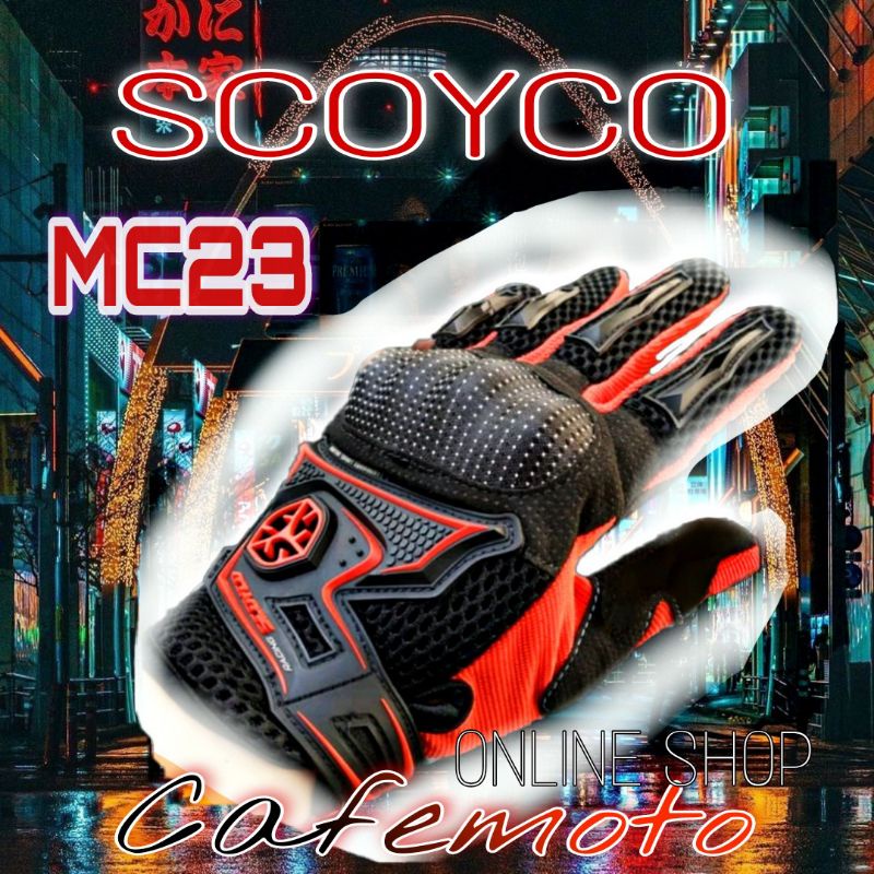 Sarung Tangan Scoyco MC23 Gloves MC 23 Black Red Full