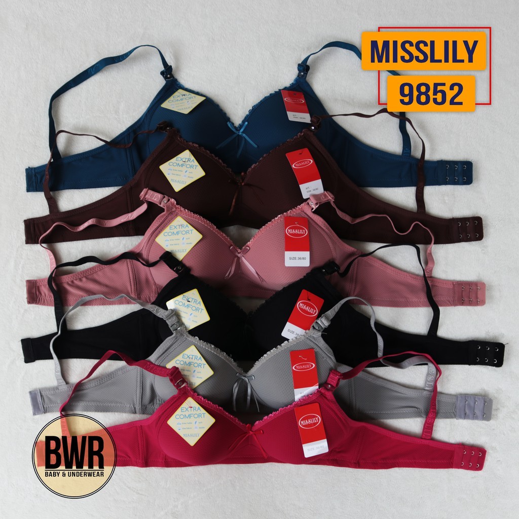 Bra MISSLILY 9852 Berpori | Bra wanita misslily busa tanpa kawat kancing 2 Misslily - Bwr