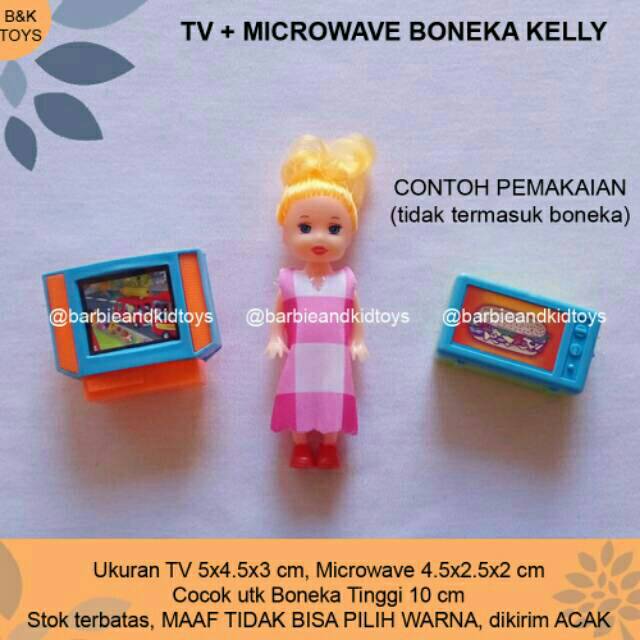 TV dan Microwave Boneka Kelly - Mainan Anak Oven Mini Boneka Bayi Unik
