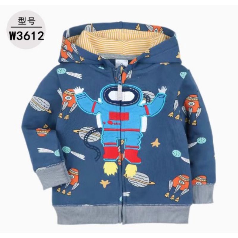 jaket bayi import 9 bulan - 3 tahun high quality anak hoodie topi bogor murah baby kado hadiah lahiran baru lahir newborn laki lucu-J