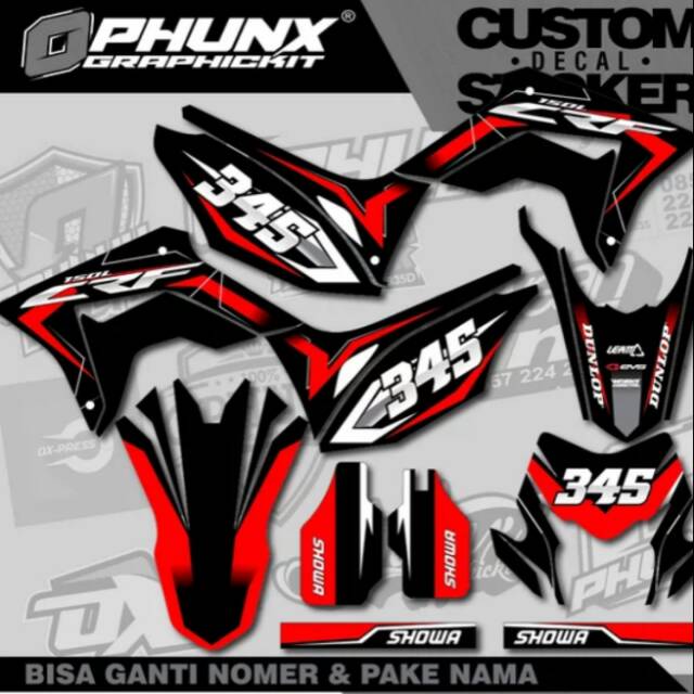 Stiker decal crf 150 l simple keren full body