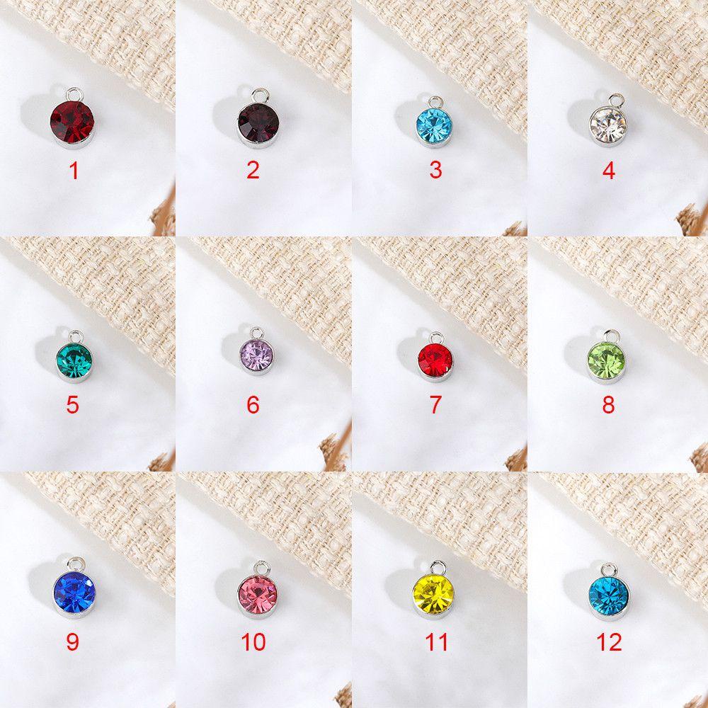 R-flower 10pcs/Pack Birthstone 6mm DIY Kalung Gelang Perhiasan Berlian Imitasi Beads