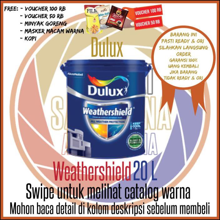 DULUX WEATHERSHIELD BRILLIANT WHITE 20 L / WARNA STANDARD & KHUSUS - PUTIH BASE
