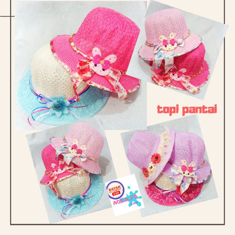 topi pantai anak perempuan topi fashion topi bundar