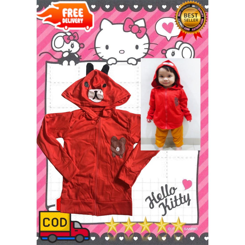 VISION ONLINE - JAKET MANTEL BAJU MELODY ANAK PEREMPUAN CEWEK 3 4 TAHUN MURAH LUCU KEKINIAN /TOPI