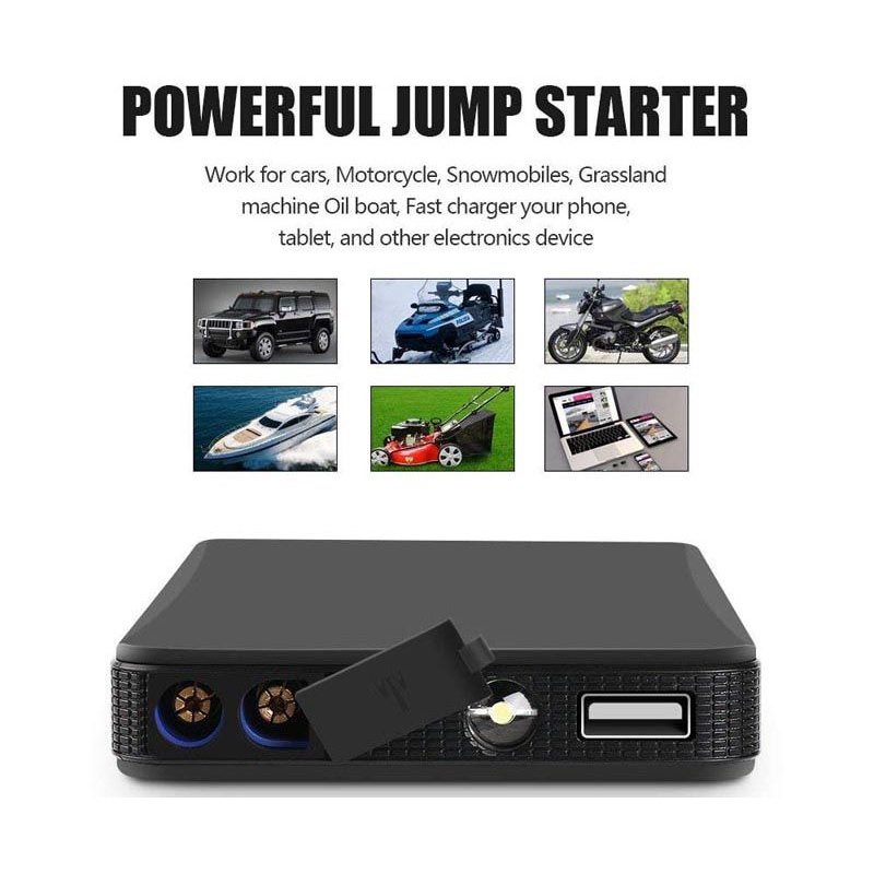 Portable USB Power Bank Car Jump Starter &amp; Flashlight 10000mAh