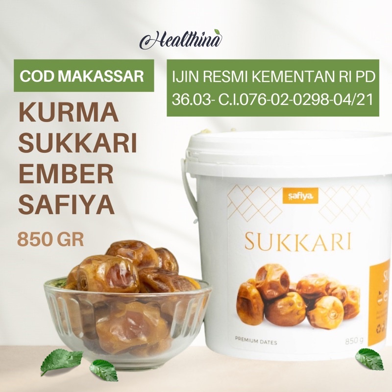 

COD Makassar Kurma Sukari Safiya Kemasan Ember 850gr-Kurma Raja Basah Lembut Premium