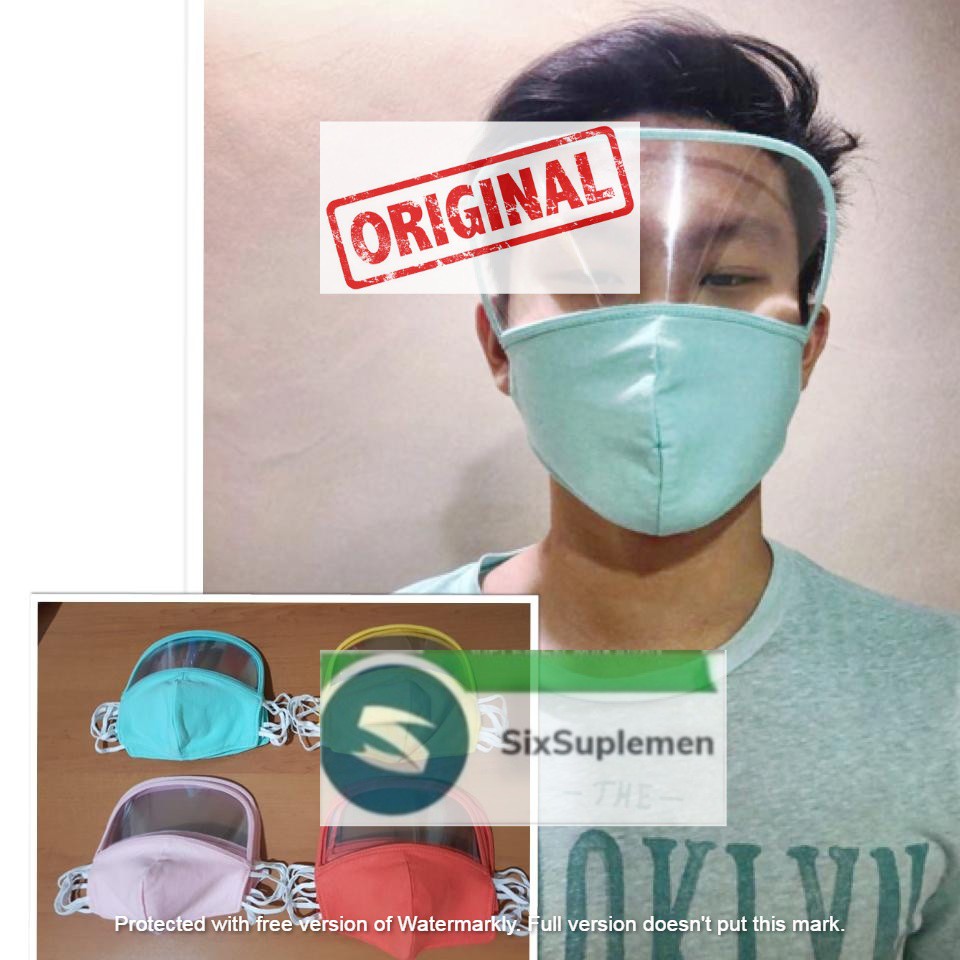 Masker Kain + Mika + Face / Eye Shield Cotton 100% Non Medis Sensi Mask (MIKA)