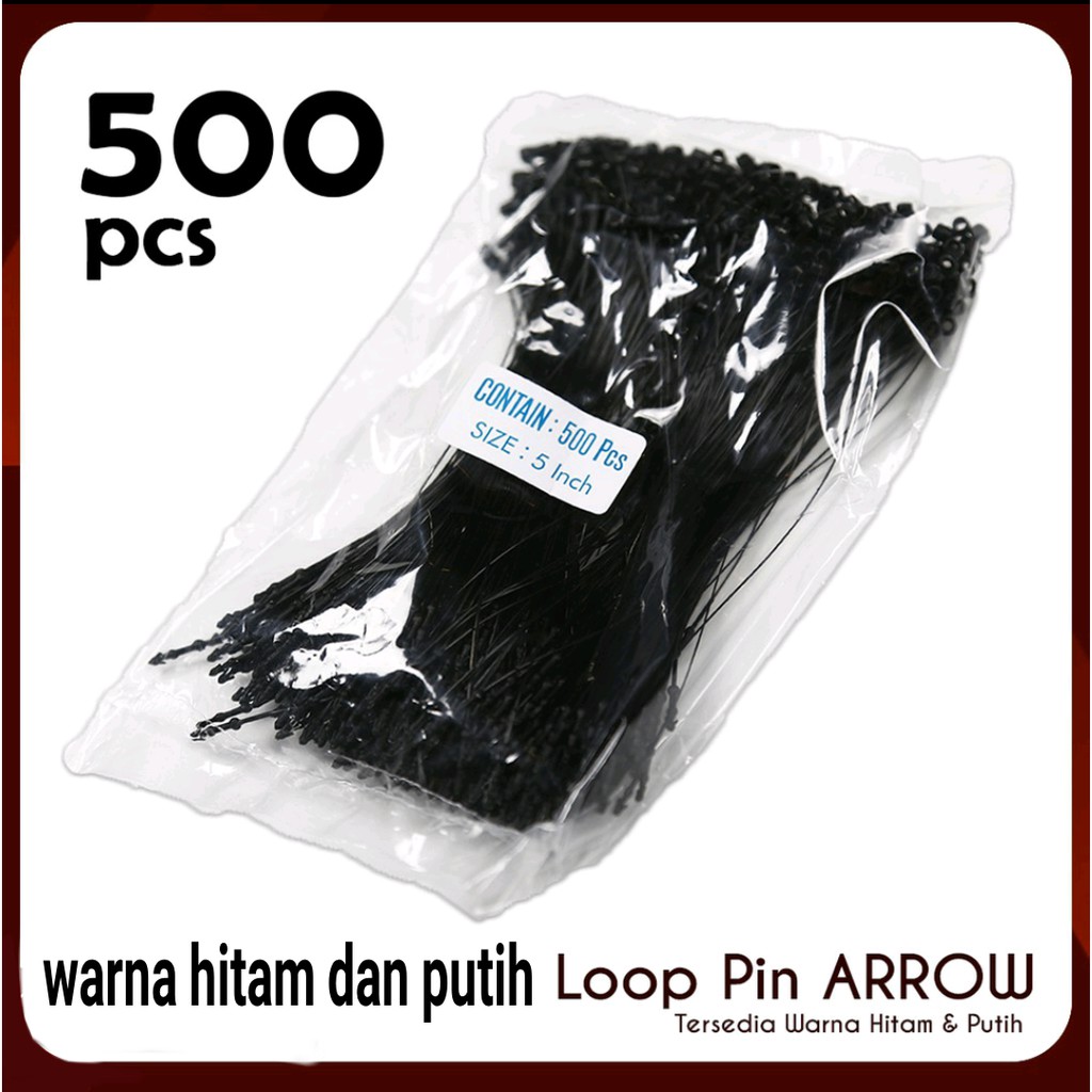 LOOP PINS 5 INCH ISI 500PCS LOCK PINS HITAM/PUTIH