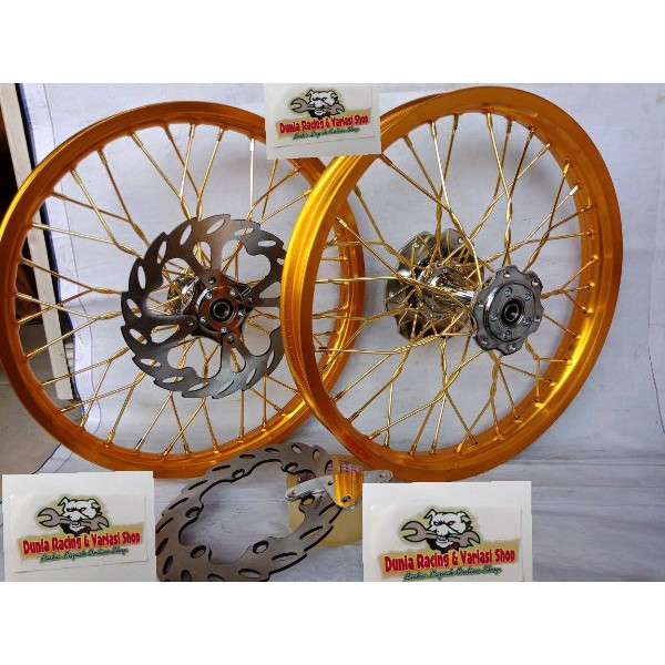 BRILIANT Sepaket Velg stelan kepang pelintir Ninja R Ninja RR ss Tromol becak depan belakang