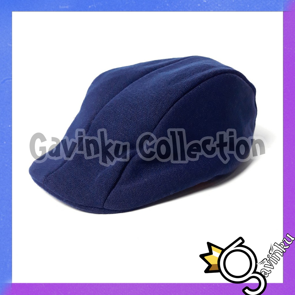 topi anak laki laki pet cowok keren murah lucu umur 1 2 3 tahun thn import karakter baseball polos-Navy