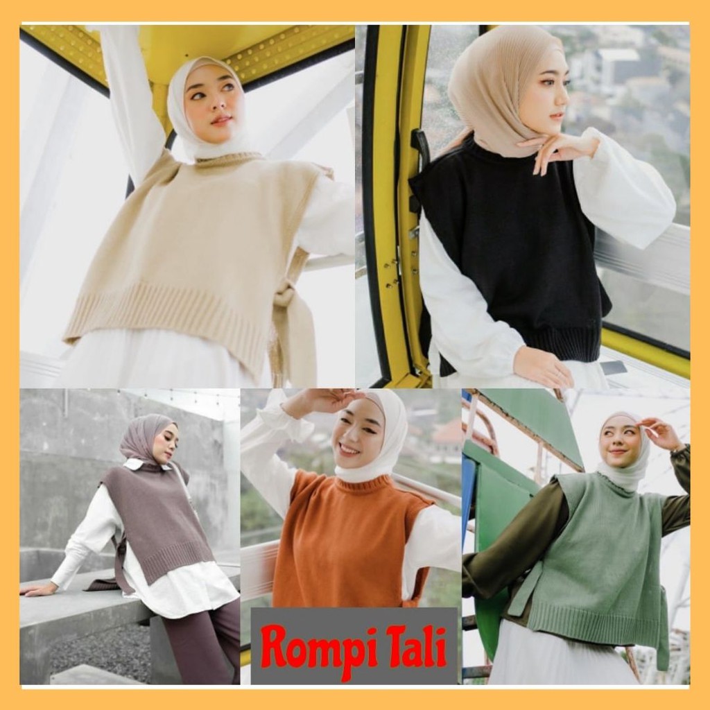 ROMPI RAJUT TALI / OUTER KNITED WEAR / ILLO VEST KNIT / ROMPI WANITA / ROMPI OVERSIZE