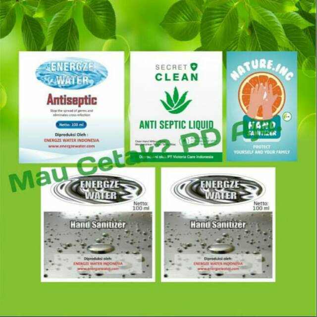 

Cetak Stiker Hand Sanitizer Ukuran Botol 250ml Desain Bisa Request