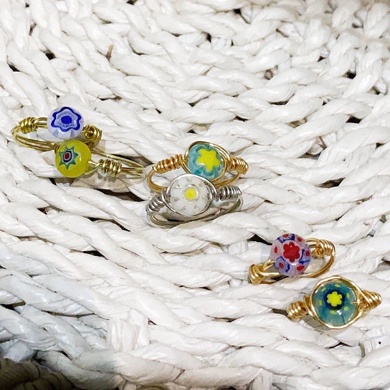 Cincin Kawat Wire Ring Flower