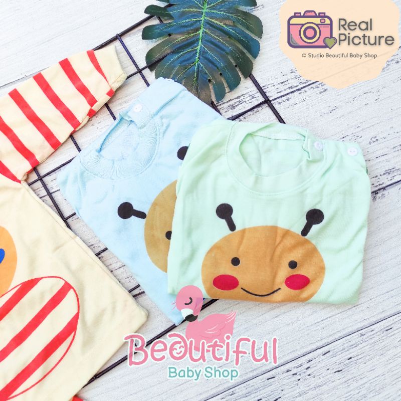 Setelan Bayi Panjang Motif Lebah / Setelan Piyama Bayi / Baju Bayi Panjang Merk Shella / Baju Tidur Bayi / Baby.ou_