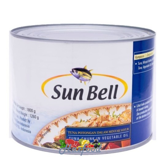 

Sun Bell Tuna Chunk Vegetable Oil / Tuna Kaleng Minyak Sayur - 1.8 KG