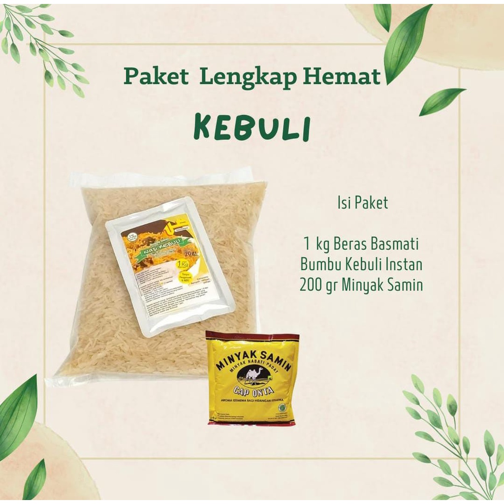 

Paket Beras Basmati 1kg Bumbu Kebuli & Biryani